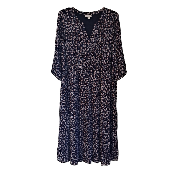 J. Jill Dresses & Skirts - J.Jill Ditsy Floral Petite V Neck Ruffled 203582 Small Petite